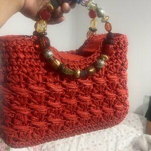 Orange Straw bag